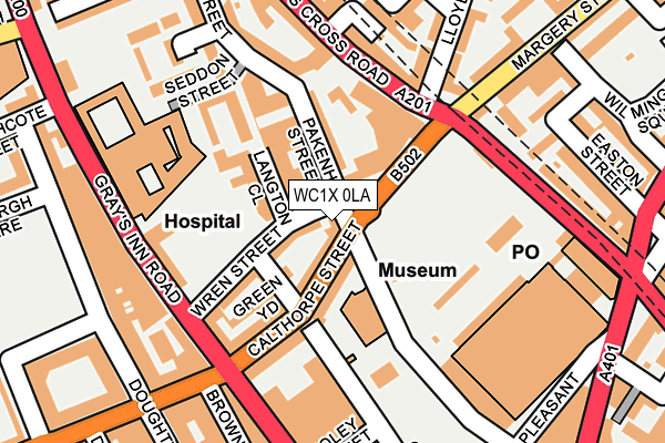 WC1X 0LA map - OS OpenMap – Local (Ordnance Survey)