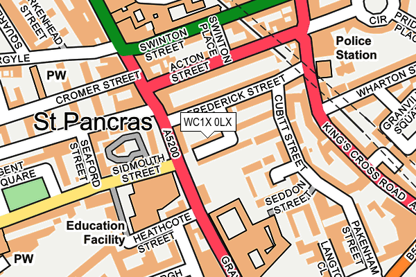 WC1X 0LX map - OS OpenMap – Local (Ordnance Survey)