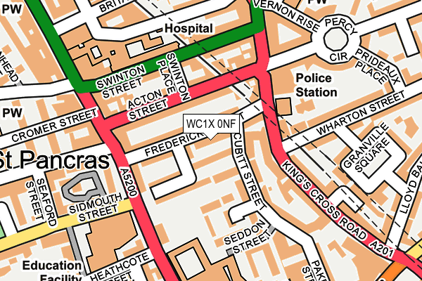 WC1X 0NF map - OS OpenMap – Local (Ordnance Survey)