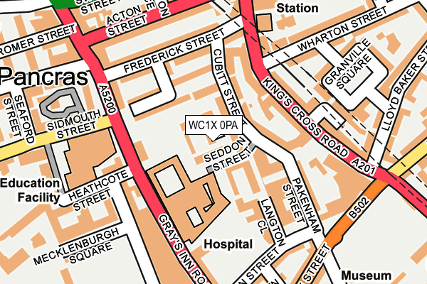 WC1X 0PA map - OS OpenMap – Local (Ordnance Survey)
