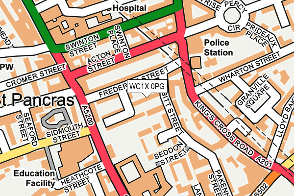 WC1X 0PG map - OS OpenMap – Local (Ordnance Survey)