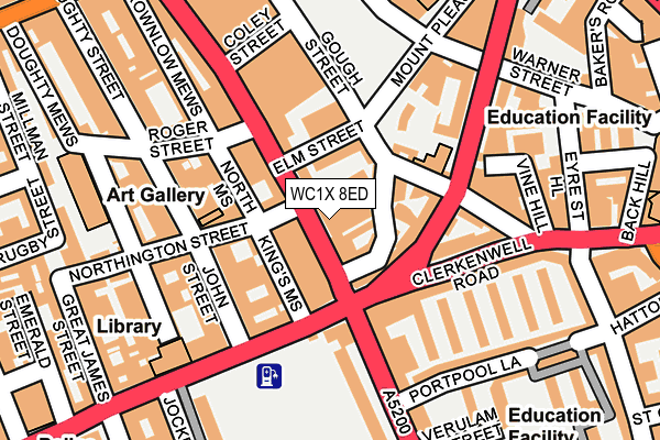 WC1X 8ED map - OS OpenMap – Local (Ordnance Survey)
