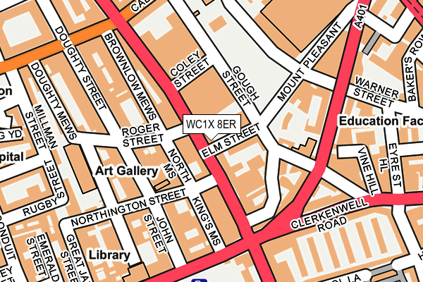 WC1X 8ER map - OS OpenMap – Local (Ordnance Survey)