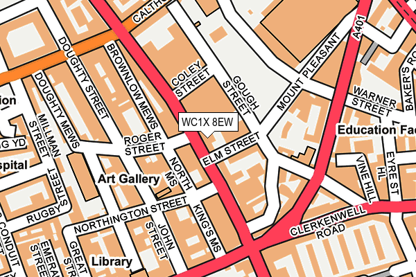 WC1X 8EW map - OS OpenMap – Local (Ordnance Survey)