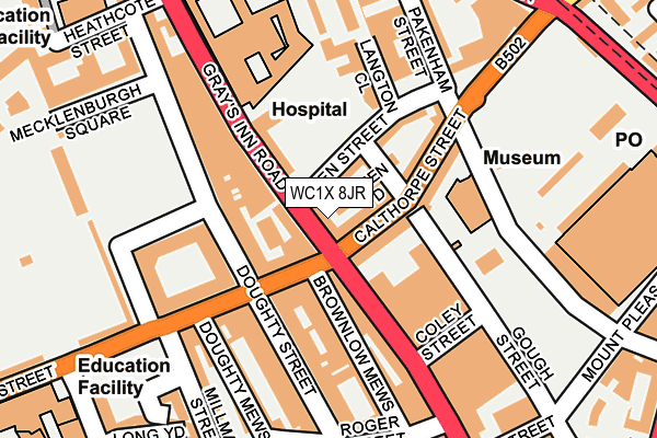 Map of WC1 PUBS LIMITED at local scale