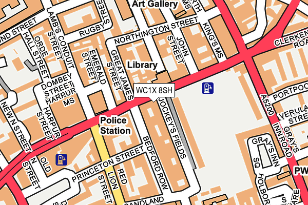 WC1X 8SH map - OS OpenMap – Local (Ordnance Survey)
