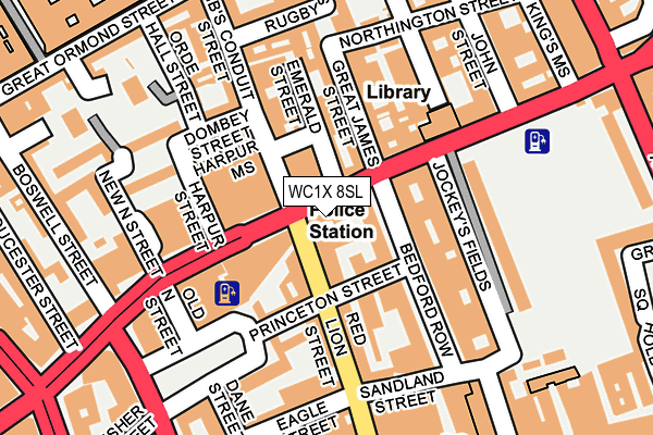 WC1X 8SL map - OS OpenMap – Local (Ordnance Survey)