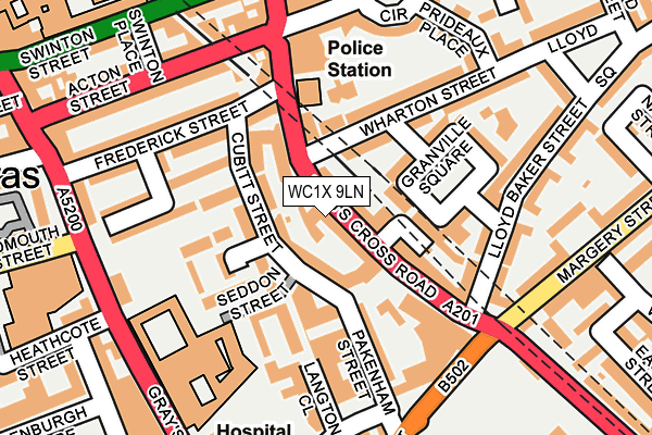 WC1X 9LN map - OS OpenMap – Local (Ordnance Survey)