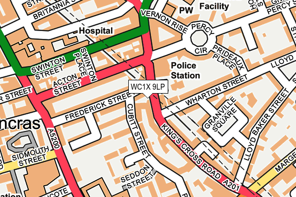 WC1X 9LP map - OS OpenMap – Local (Ordnance Survey)