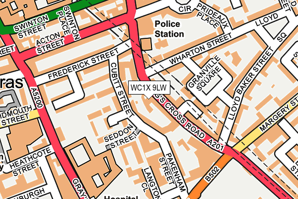 WC1X 9LW map - OS OpenMap – Local (Ordnance Survey)