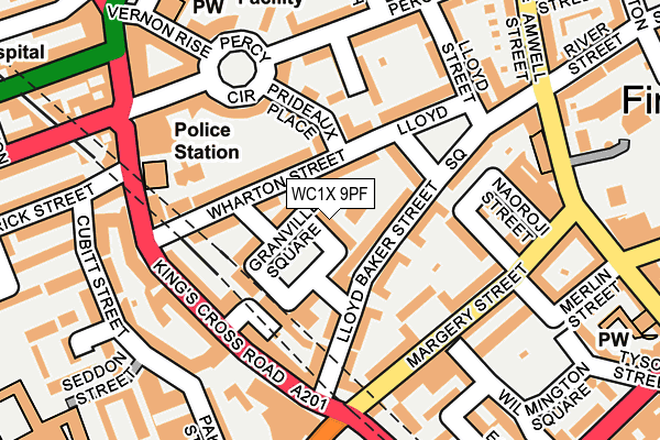 WC1X 9PF map - OS OpenMap – Local (Ordnance Survey)