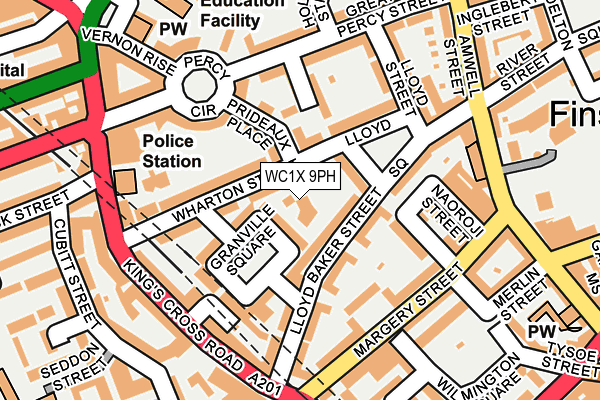 WC1X 9PH map - OS OpenMap – Local (Ordnance Survey)
