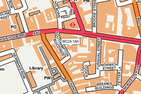 WC2A 1AH map - OS OpenMap – Local (Ordnance Survey)