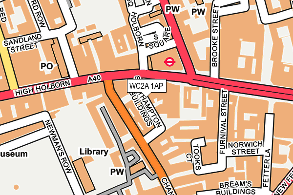 WC2A 1AP map - OS OpenMap – Local (Ordnance Survey)