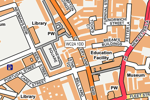 WC2A 1DD map - OS OpenMap – Local (Ordnance Survey)