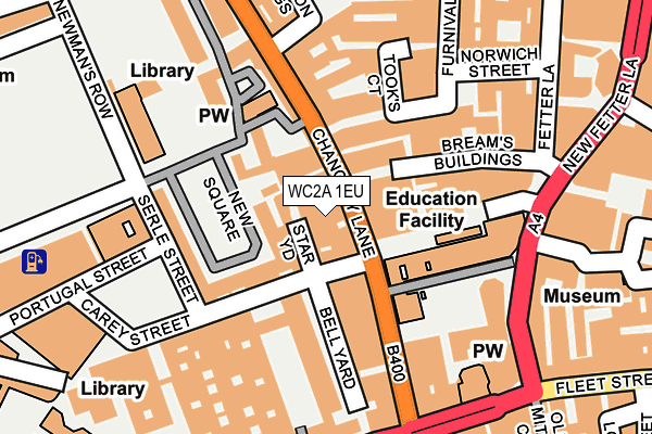 WC2A 1EU map - OS OpenMap – Local (Ordnance Survey)