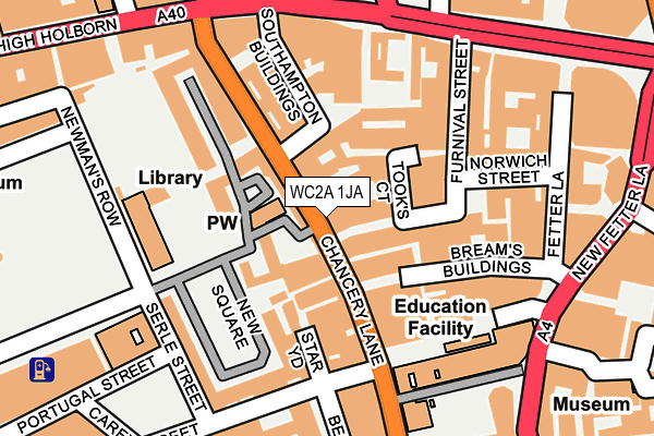 WC2A 1JA map - OS OpenMap – Local (Ordnance Survey)