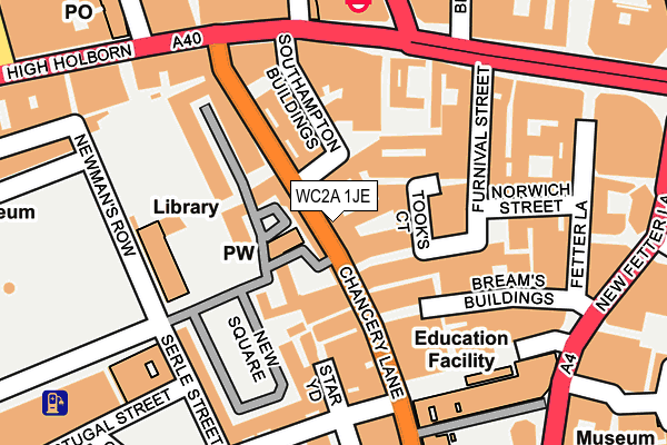 WC2A 1JE map - OS OpenMap – Local (Ordnance Survey)