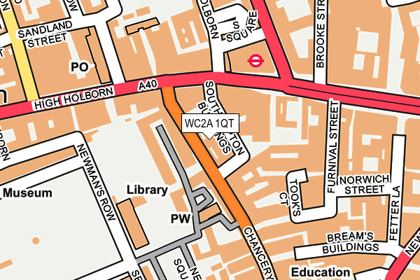 WC2A 1QT map - OS OpenMap – Local (Ordnance Survey)