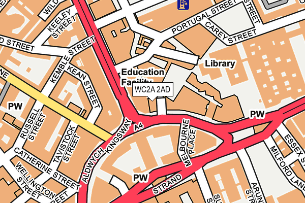 WC2A 2AD map - OS OpenMap – Local (Ordnance Survey)