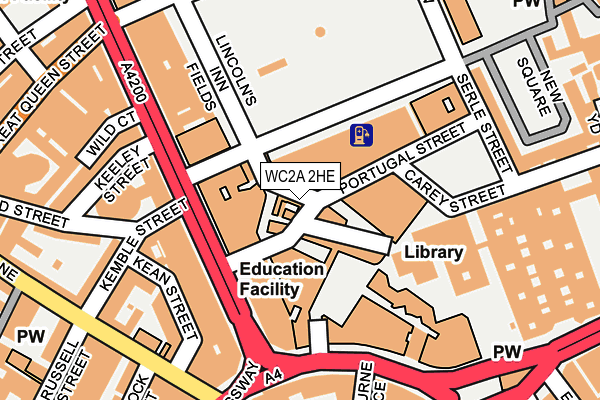 WC2A 2HE map - OS OpenMap – Local (Ordnance Survey)