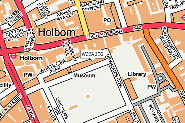 WC2A 3EG map - OS OpenMap – Local (Ordnance Survey)