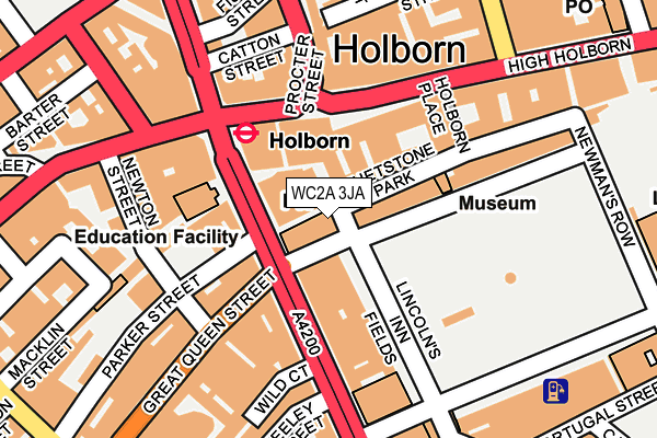 WC2A 3JA map - OS OpenMap – Local (Ordnance Survey)