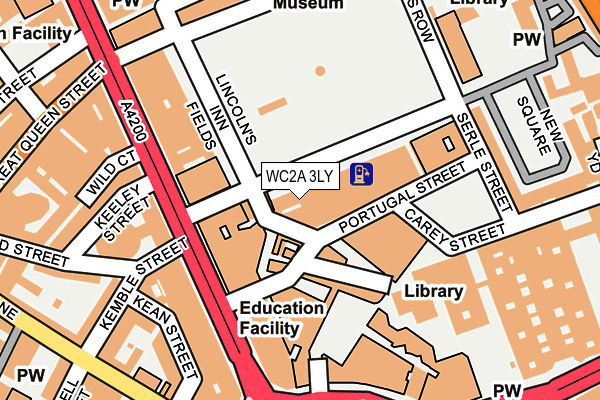 WC2A 3LY map - OS OpenMap – Local (Ordnance Survey)