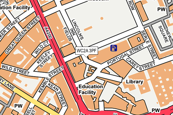 WC2A 3PF map - OS OpenMap – Local (Ordnance Survey)