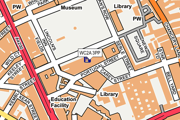 WC2A 3PP map - OS OpenMap – Local (Ordnance Survey)