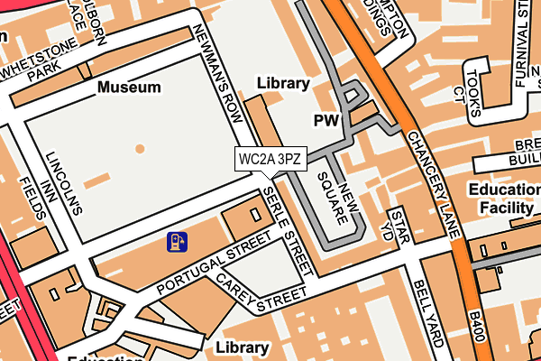 WC2A 3PZ map - OS OpenMap – Local (Ordnance Survey)