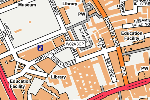 WC2A 3QP map - OS OpenMap – Local (Ordnance Survey)