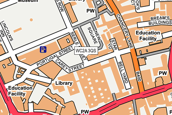 WC2A 3QS map - OS OpenMap – Local (Ordnance Survey)