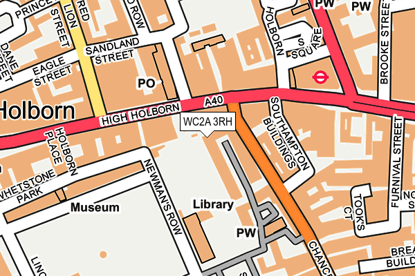 WC2A 3RH map - OS OpenMap – Local (Ordnance Survey)
