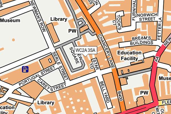 WC2A 3SA map - OS OpenMap – Local (Ordnance Survey)