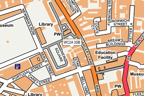 WC2A 3SB map - OS OpenMap – Local (Ordnance Survey)