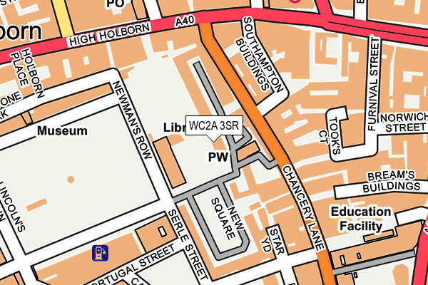 WC2A 3SR map - OS OpenMap – Local (Ordnance Survey)