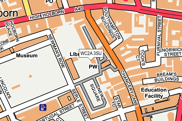 WC2A 3SU map - OS OpenMap – Local (Ordnance Survey)