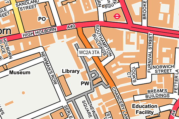 WC2A 3TA map - OS OpenMap – Local (Ordnance Survey)