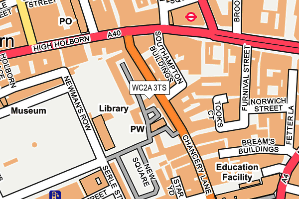 WC2A 3TS map - OS OpenMap – Local (Ordnance Survey)