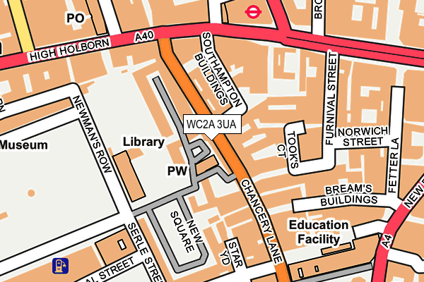 WC2A 3UA map - OS OpenMap – Local (Ordnance Survey)