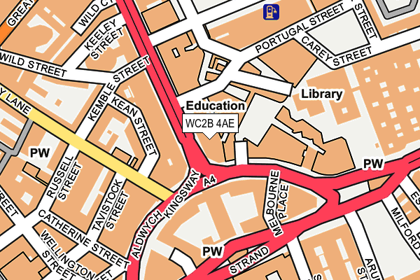 WC2B 4AE map - OS OpenMap – Local (Ordnance Survey)