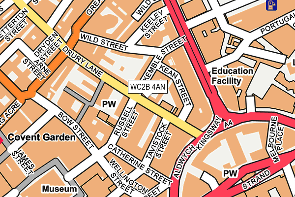 WC2B 4AN map - OS OpenMap – Local (Ordnance Survey)