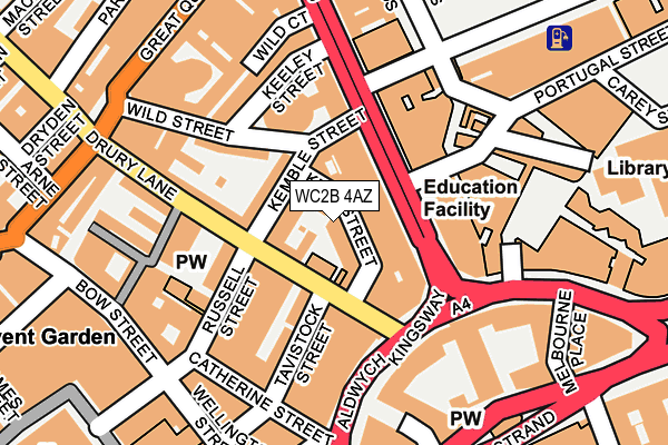 WC2B 4AZ map - OS OpenMap – Local (Ordnance Survey)