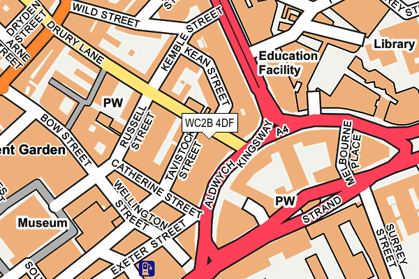 WC2B 4DF map - OS OpenMap – Local (Ordnance Survey)