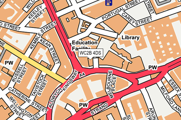 WC2B 4DS map - OS OpenMap – Local (Ordnance Survey)