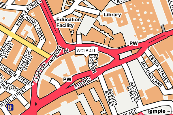 WC2B 4LL map - OS OpenMap – Local (Ordnance Survey)