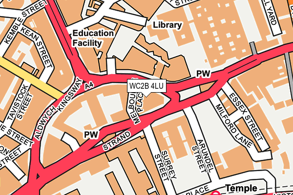 WC2B 4LU map - OS OpenMap – Local (Ordnance Survey)