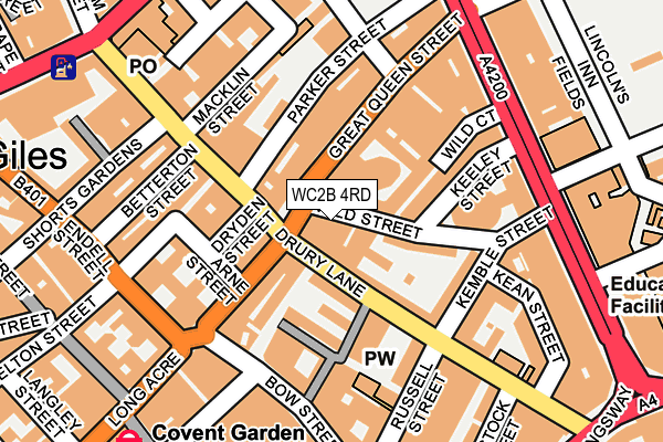 WC2B 4RD map - OS OpenMap – Local (Ordnance Survey)
