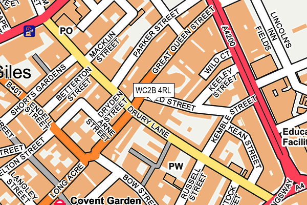 WC2B 4RL map - OS OpenMap – Local (Ordnance Survey)